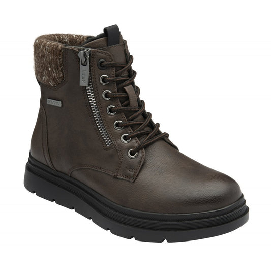 Lotus Saundra Women's Lace Up / Zip Up Waterproof Ankle Boot Brown