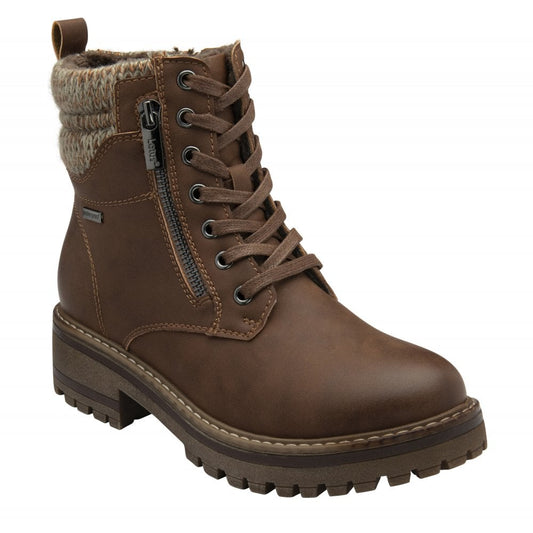Lotus Stefani Women's Lace Up / Zip Up Ankle Boot Brown