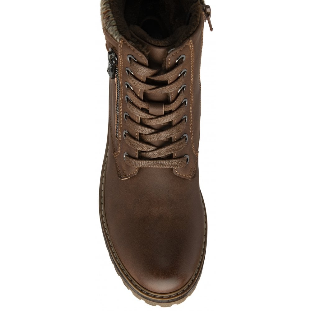 Lotus Stefani Women's Lace Up / Zip Up Ankle Boot Brown