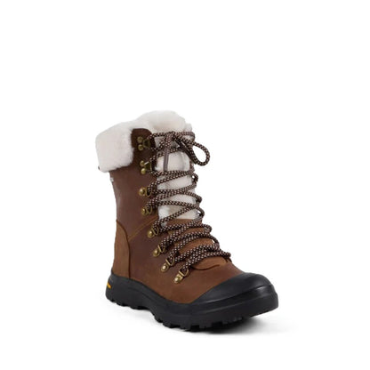 Emu Buller Women's Waterproof Sheepskin Lace & Zip Up Cosy Boot Oak