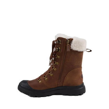Emu Buller Women's Waterproof Sheepskin Lace & Zip Up Cosy Boot Oak