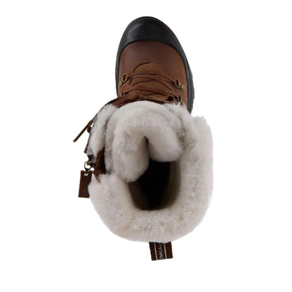 Emu Buller Women's Waterproof Sheepskin Lace & Zip Up Cosy Boot Oak