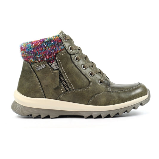 Lunar Buttermere Women's Waterproof Lace Up/Zip Ankle Boot Olive