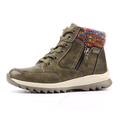 Lunar Buttermere Women's Waterproof Lace Up/Zip Ankle Boot Olive
