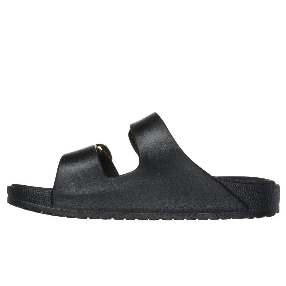 Skechers Foamies Arch Fit Cali Breeze 2.0 Gold Star Women's Twin Buckle Slip On Slider Sandal Black