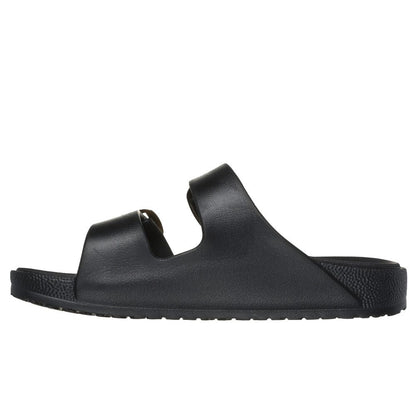 Skechers Foamies Arch Fit Cali Breeze 2.0 Gold Star Women's Twin Buckle Slip On Slider Sandal Black