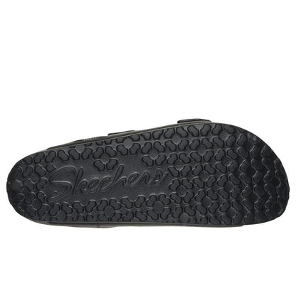 Skechers Foamies Arch Fit Cali Breeze 2.0 Gold Star Women's Twin Buckle Slip On Slider Sandal Black