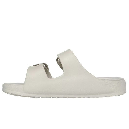 Skechers Foamies Arch Fit Cali Breeze 2.0 Gold Star Women's Twin Buckle Slip On Slider Sandal Natural