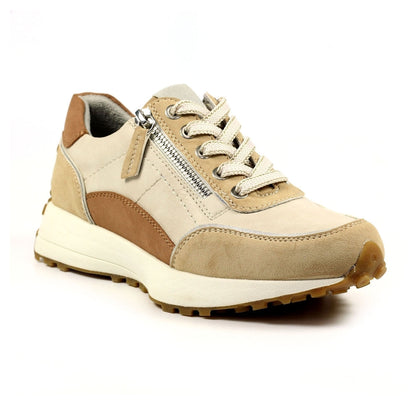 Lunar Calvin Women's Panelled Lace Up Trainer Beige