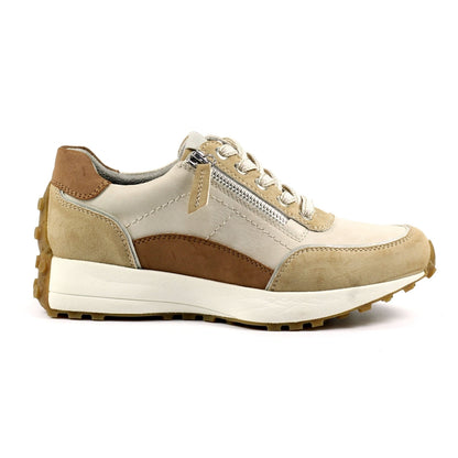Lunar Calvin Women's Panelled Lace Up Trainer Beige