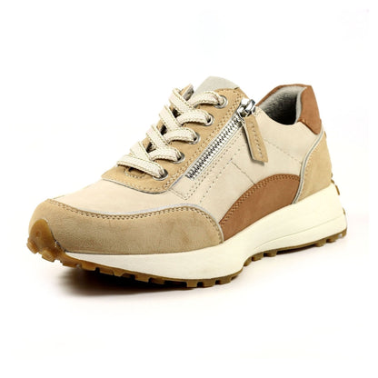 Lunar Calvin Women's Panelled Lace Up Trainer Beige