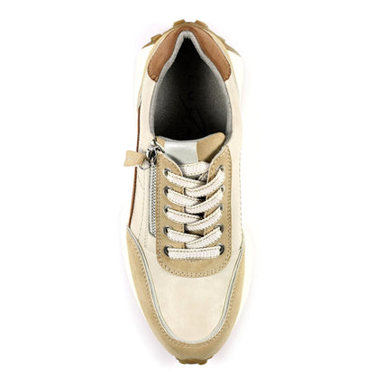 Lunar Calvin Women's Panelled Lace Up Trainer Beige