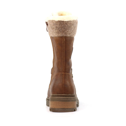 Lunar Cambridge Women's Combat Style Waterproof Mid Boot Tan