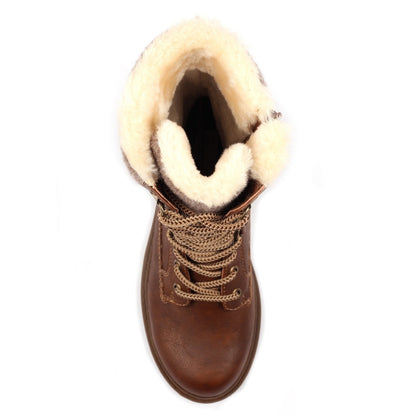 Lunar Cambridge Women's Combat Style Waterproof Mid Boot Tan