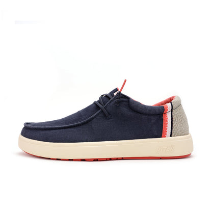 Walk In Pitas Cana Men's Lightweight Slip On Boat Shoe Marino