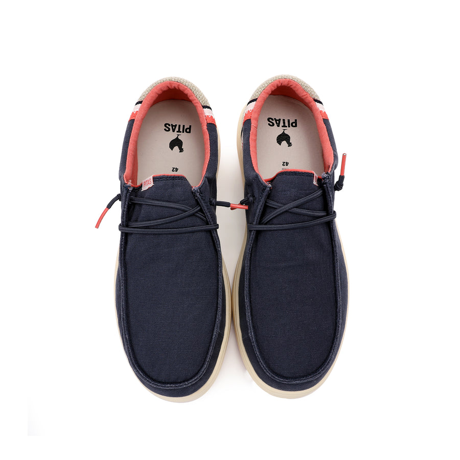 Walk In Pitas Cana Men's Lightweight Slip On Boat Shoe Marino