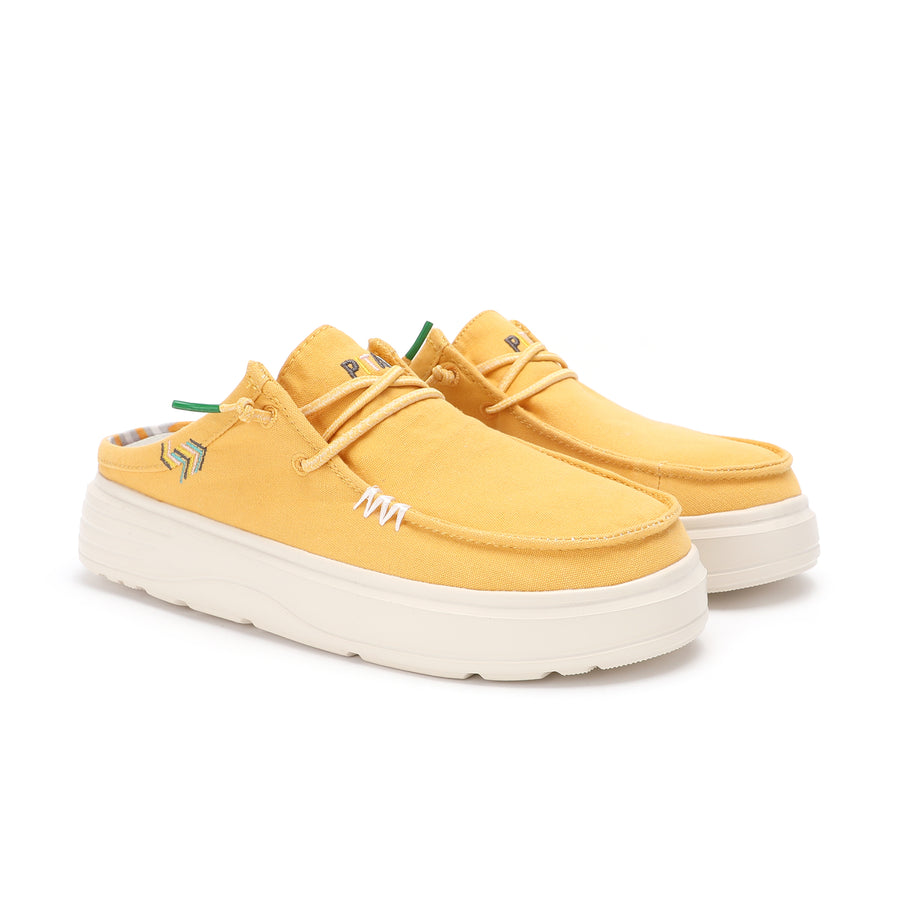 Walk In Pitas Caparica Women's Ultralight Platform Slip On Mule Mostaza