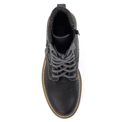 Lunar Caramel Women's Lace Up / Zip Up Waterproof Ankle Boot Black