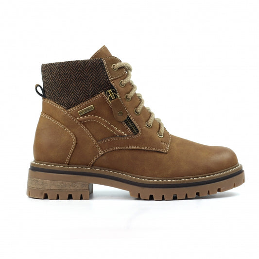 Lunar Caramel Women's Lace Up / Zip Up Waterproof Ankle Boot Tan