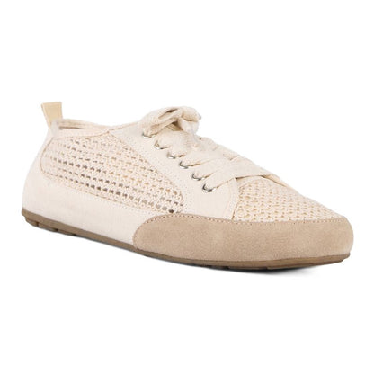 Emu Carlo Women's Lightweight Breathable Textile Mesh Lace Up Sneaker Trainer Natural