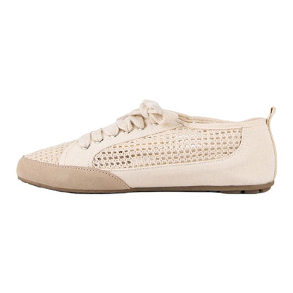 Emu Carlo Women's Lightweight Breathable Textile Mesh Lace Up Sneaker Trainer Natural