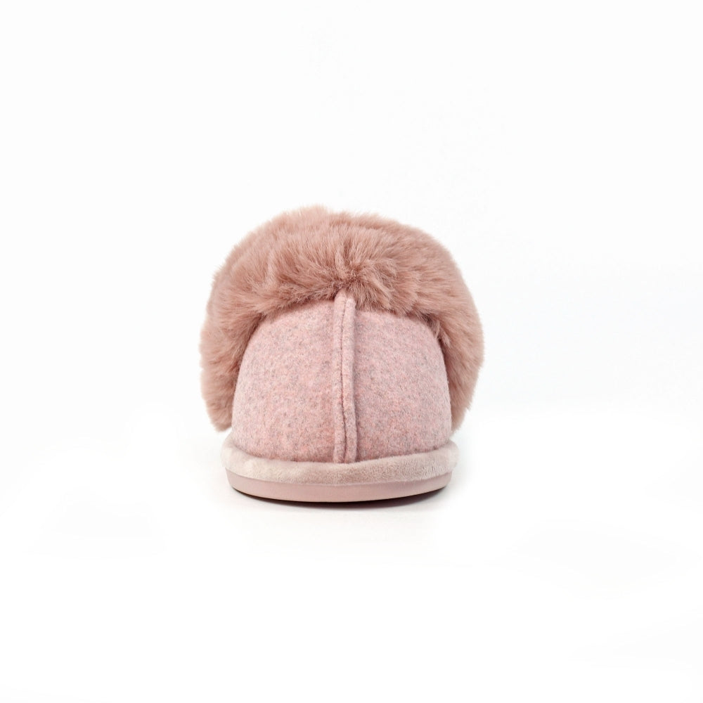 Lunar Carol Women's Fur Lined Mule Slipper Pink