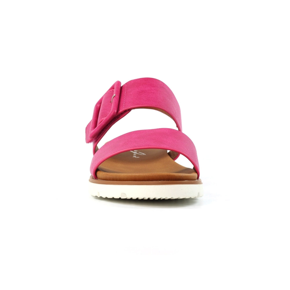 Lunar Cher Women's Adjustable Strap Sandal Fuchsia