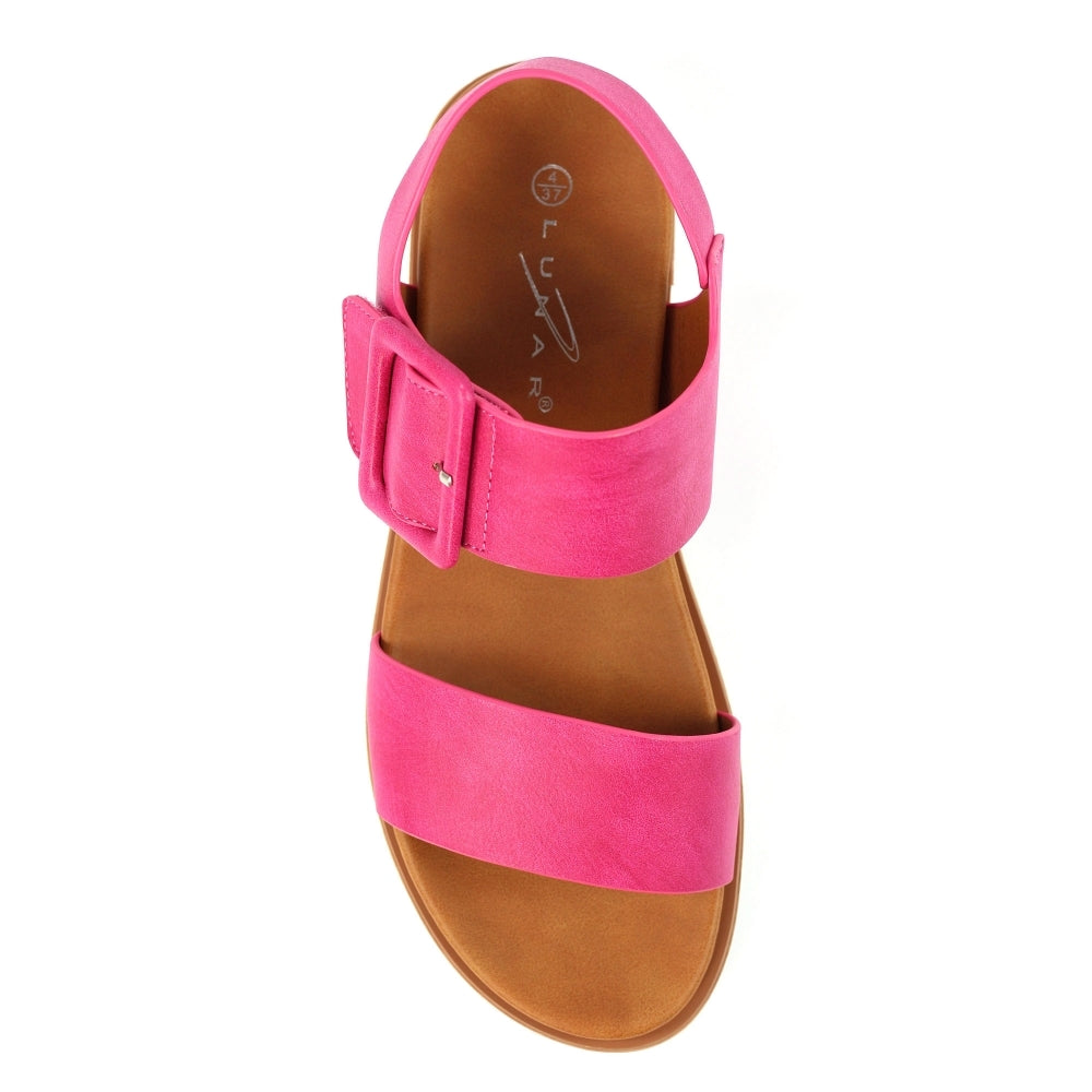Lunar Cher Women's Adjustable Strap Sandal Fuchsia