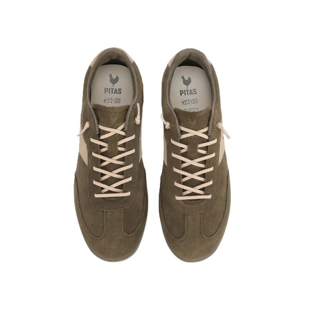 Walk In Pitas Claw Mesh Men's Lightweight Lace Up Sneaker Trainer Khaki