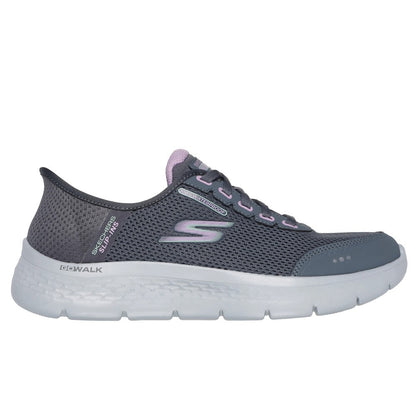 Skechers Go Walk Flex Clear Creek Women's Waterproof Slip-In Lace Up Trainers Charcoal/Lavender