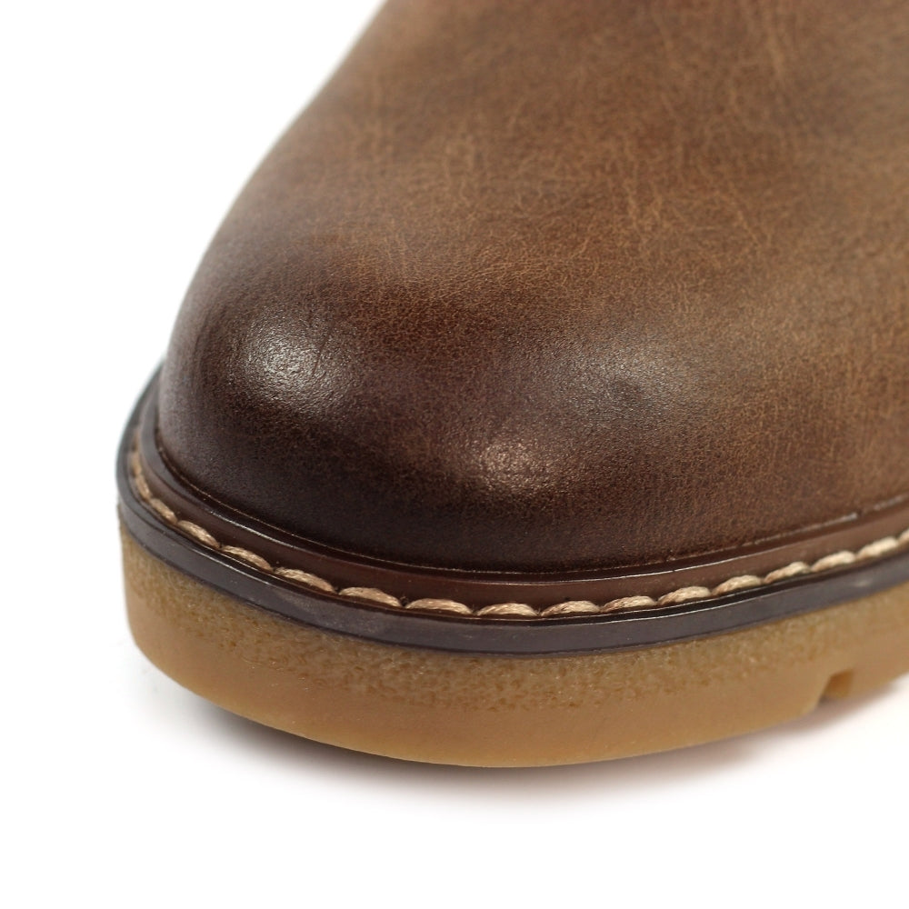 Lunar Connie Women's Zip Up Wedge Ankle Boot Brown