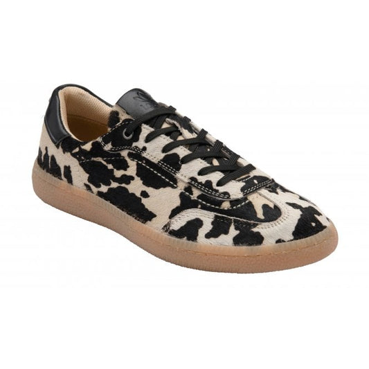Lotus Frapporta Women's Leather Low Profile Lace Up Trainer Cow Print