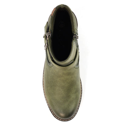 Lunar Cruz Women's Zip Up Wedge Ankle Boot Green