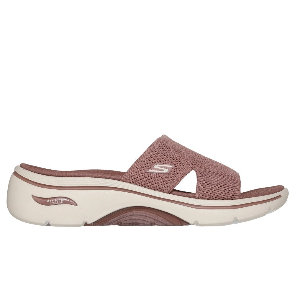Skechers Go Walk Arch Fit 2.0 Dakota Women's Slider Slip On Sandal Brown