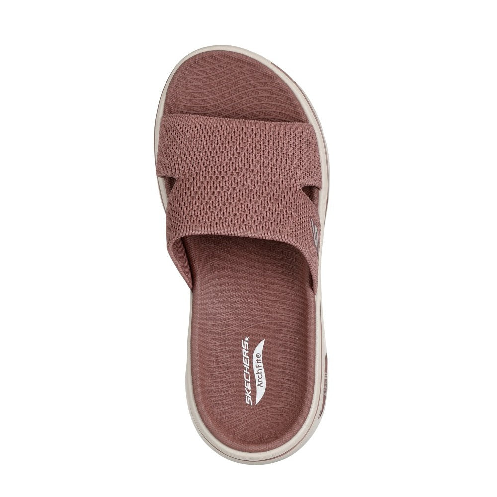 Skechers Go Walk Arch Fit 2.0 Dakota Women's Slider Slip On Sandal Brown