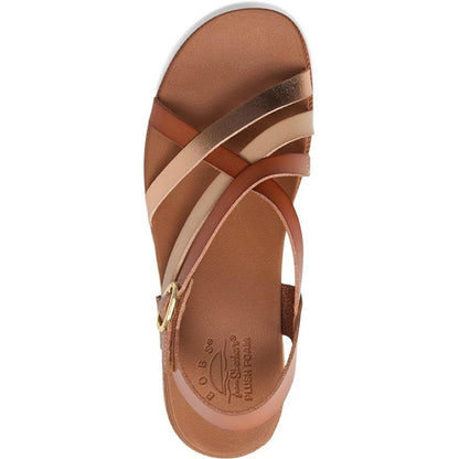 Skechers Bobs Desert Kiss Low Peak Rank Women's Ankle Strap Crossover Sandal Chestnut