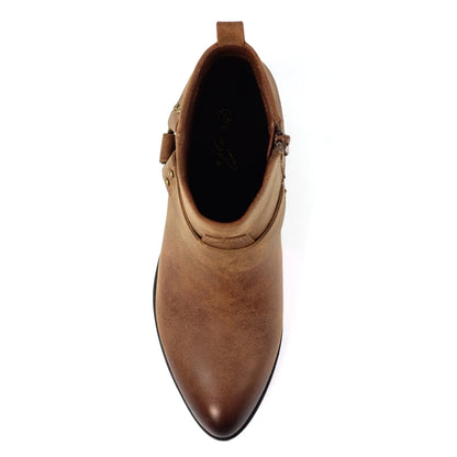 Lunar Dixie Women's Western Style Ankle Boot Brown