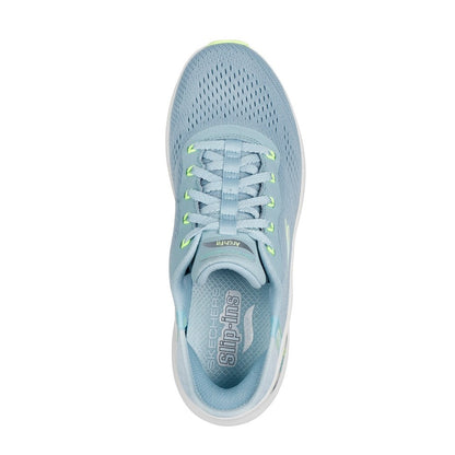 Skechers Arch Fit 2.0 Easy Chic Women's Slip-In Lace Up Trainer Blue/Lime
