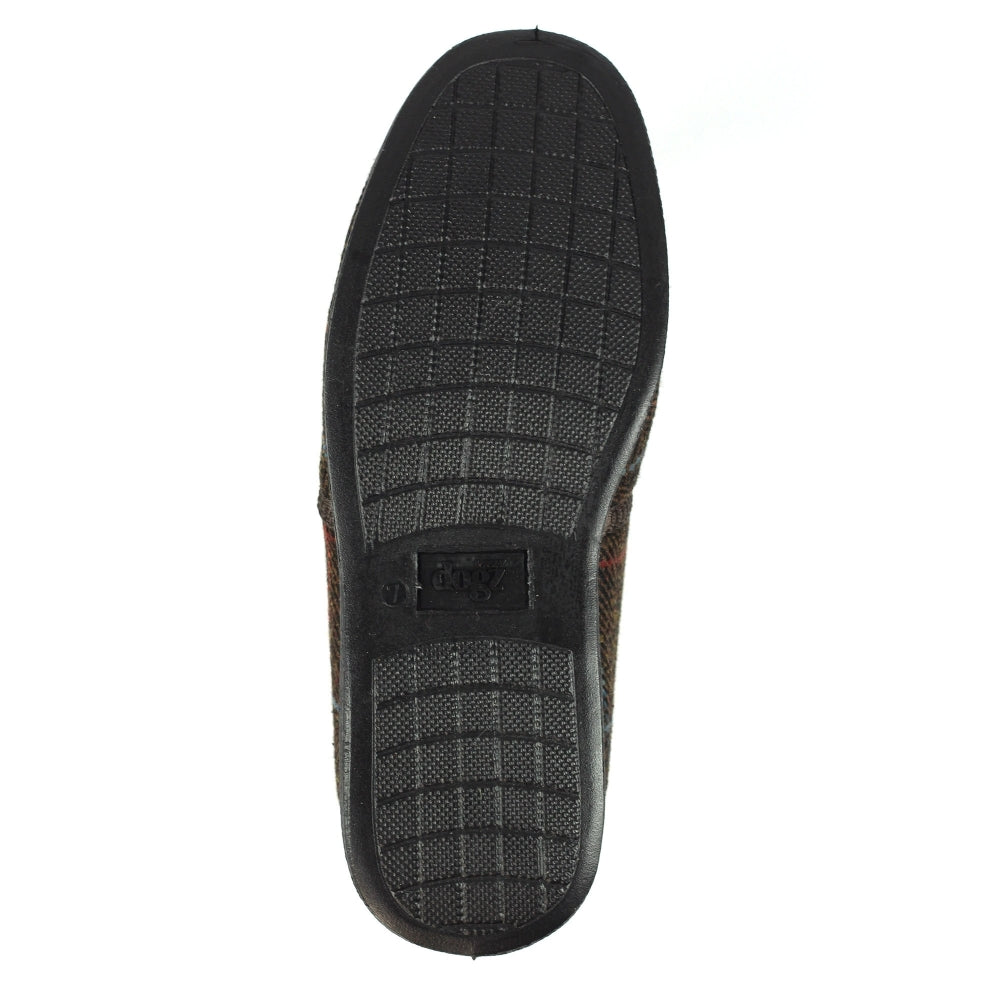 Lazy Dogz Eisenhower II Men's Memory Foam Full Slipper Brown Tweed