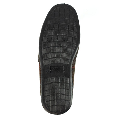 Lazy Dogz Eisenhower II Men's Memory Foam Full Slipper Brown Tweed