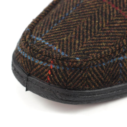 Lazy Dogz Eisenhower II Men's Memory Foam Full Slipper Brown Tweed