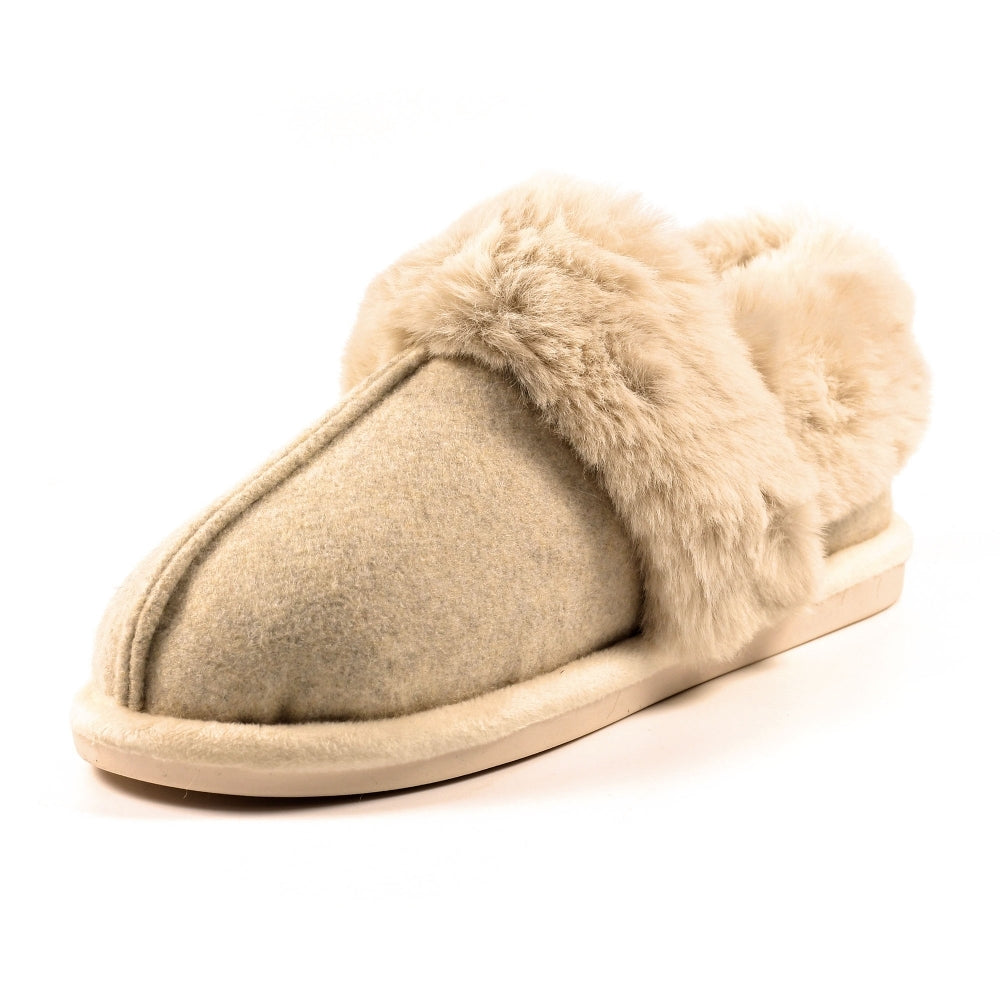 Lunar Ember II Women's Fur Lined Bootie Slipper Taupe