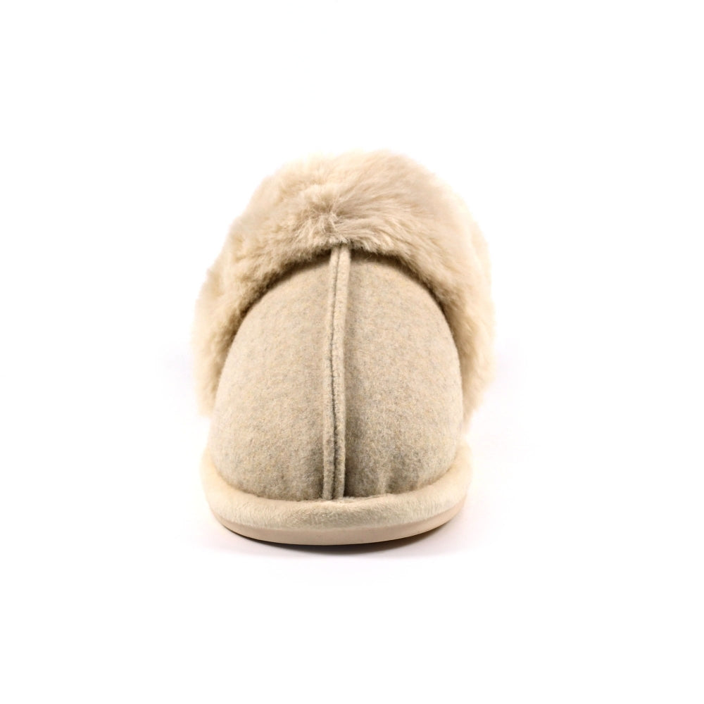 Lunar Ember II Women's Fur Lined Bootie Slipper Taupe