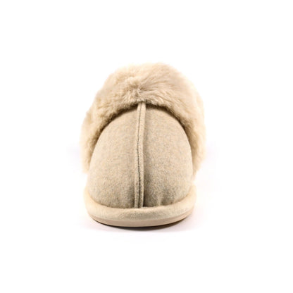 Lunar Ember II Women's Fur Lined Bootie Slipper Taupe
