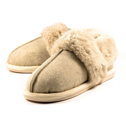 Lunar Ember II Women's Fur Lined Bootie Slipper Taupe