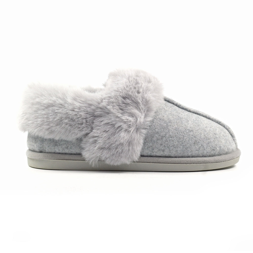 Lunar Ember II Women's Fur Lined Bootie Slipper Grey