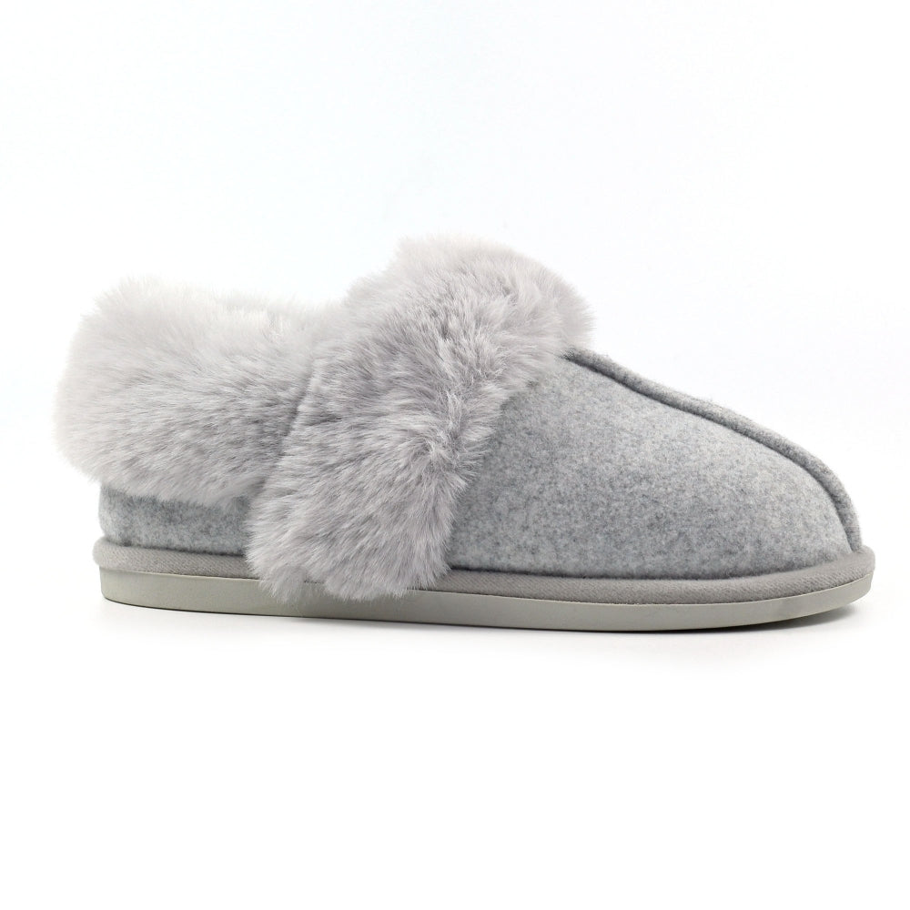 Lunar Ember II Women's Fur Lined Bootie Slipper Grey