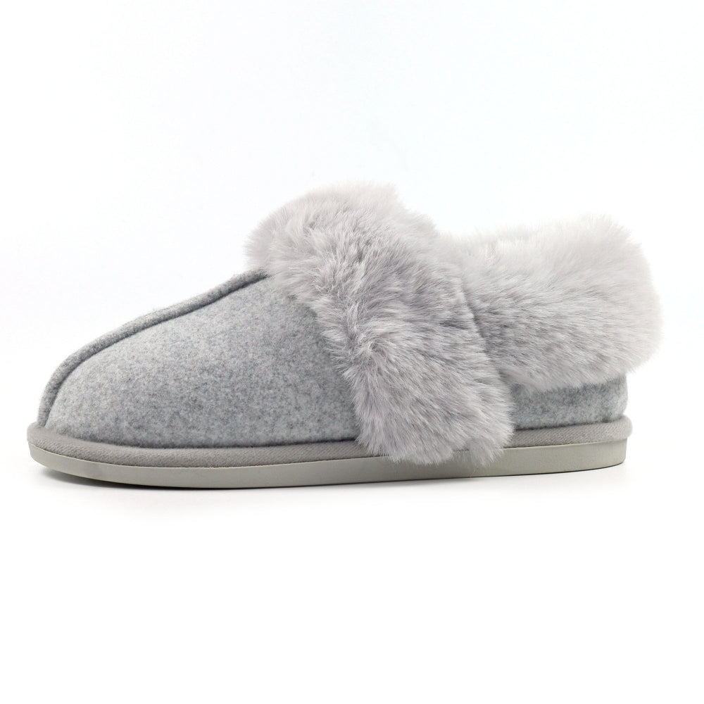 Lunar Ember II Women's Fur Lined Bootie Slipper Grey