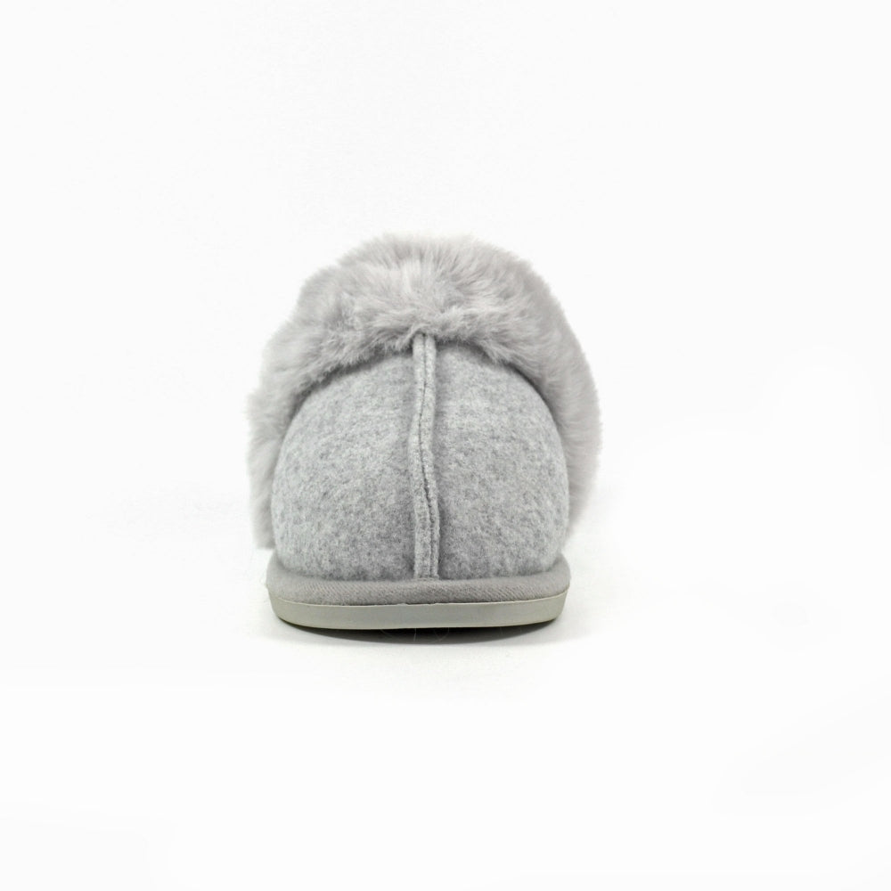 Lunar Ember II Women's Fur Lined Bootie Slipper Grey