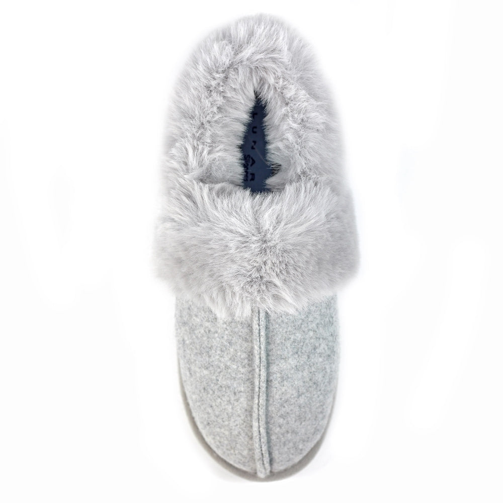Lunar Ember II Women's Fur Lined Bootie Slipper Grey